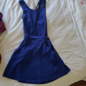 Crossed open back Blue Dress with pockets! 😍